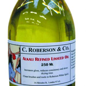 C Roberson's and Co Alkali Refined Linseed Oil The London Art Shop Finchley Road Fine Art Materials Supplies Painting Oil